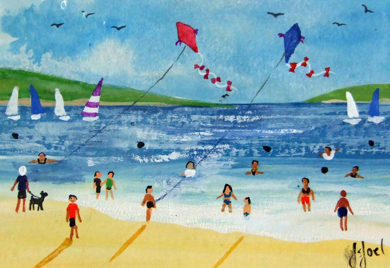 beach scene watercolour